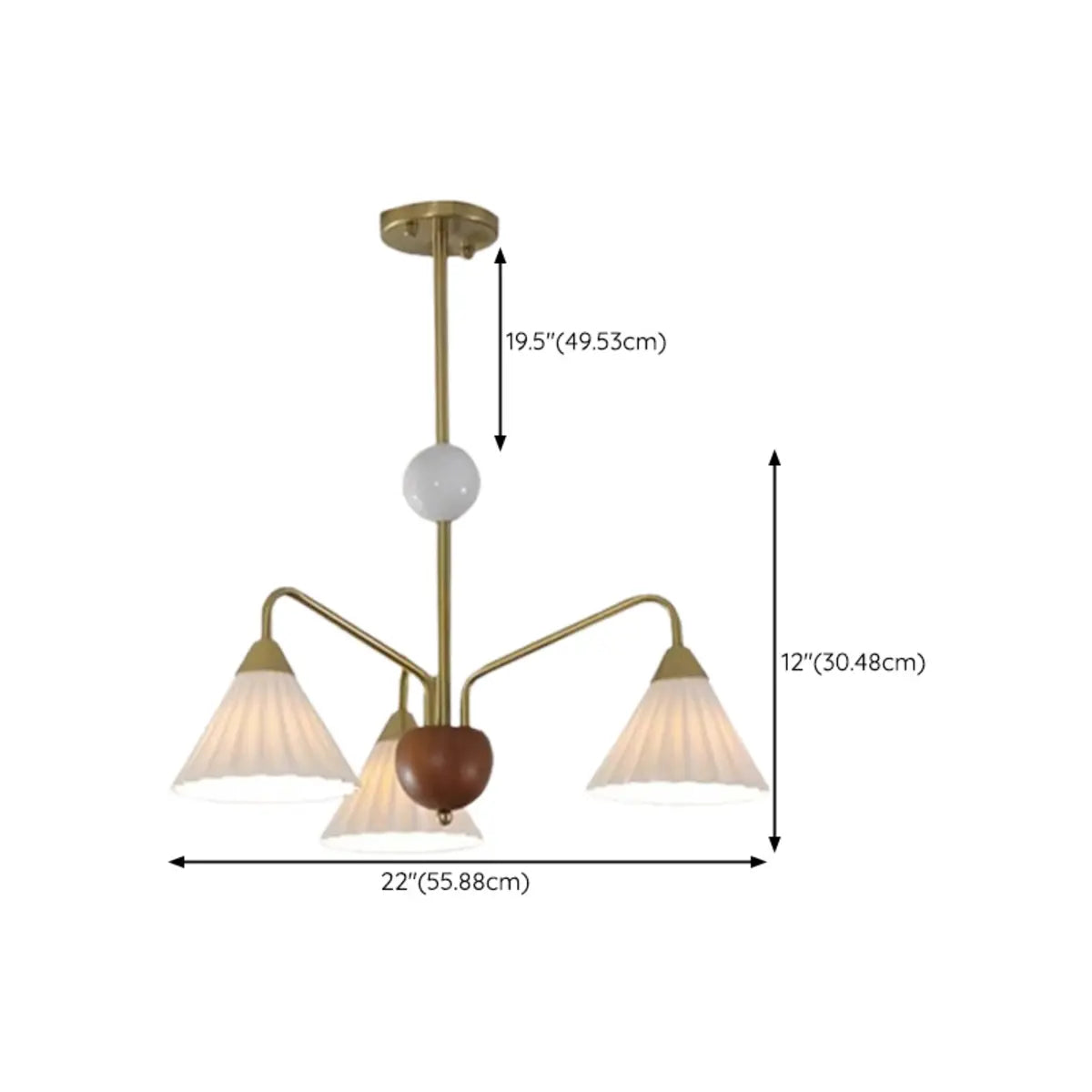 Nordic Cone Ceramics Living Room White 5-Light Chandelier 