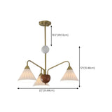 Nordic Cone Ceramics Living Room White 5-Light Chandelier #size