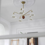 Nordic Cone Ceramics Living Room White 5-Light Chandelier Image - 6