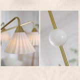 Nordic Cone Ceramics Living Room White 5-Light Chandelier Image - 9