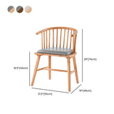 Nordic Curved Natural Wood Windsor Back Dining Chair Image - 12