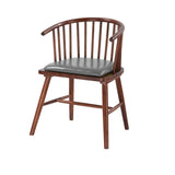 Nordic Curved Natural Wood Windsor Back Dining Chair Image - 7