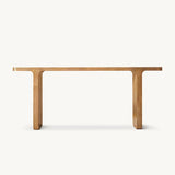 Nordic Design Entryway Rectangular Oak Console Table Image - 2