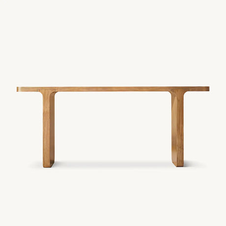 Nordic Design Entryway Rectangular Oak Console Table Image - 2