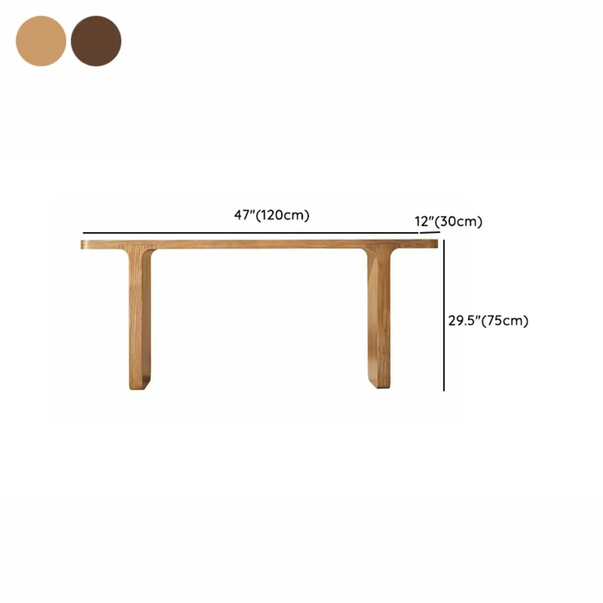 Nordic Design Entryway Rectangular Oak Console Table Image - 9