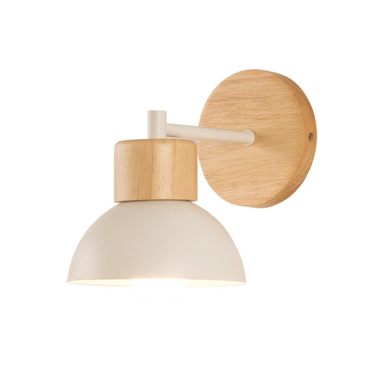 Nordic Durable Cone Wooden LED Wall Sconce Light Image - 10