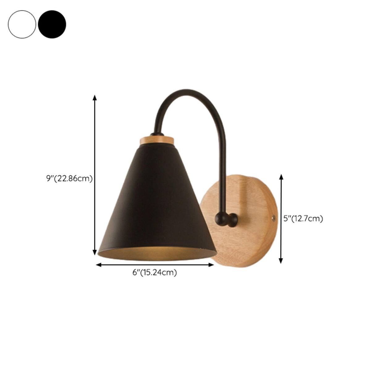 Nordic Durable Cone Wooden LED Wall Sconce Light 