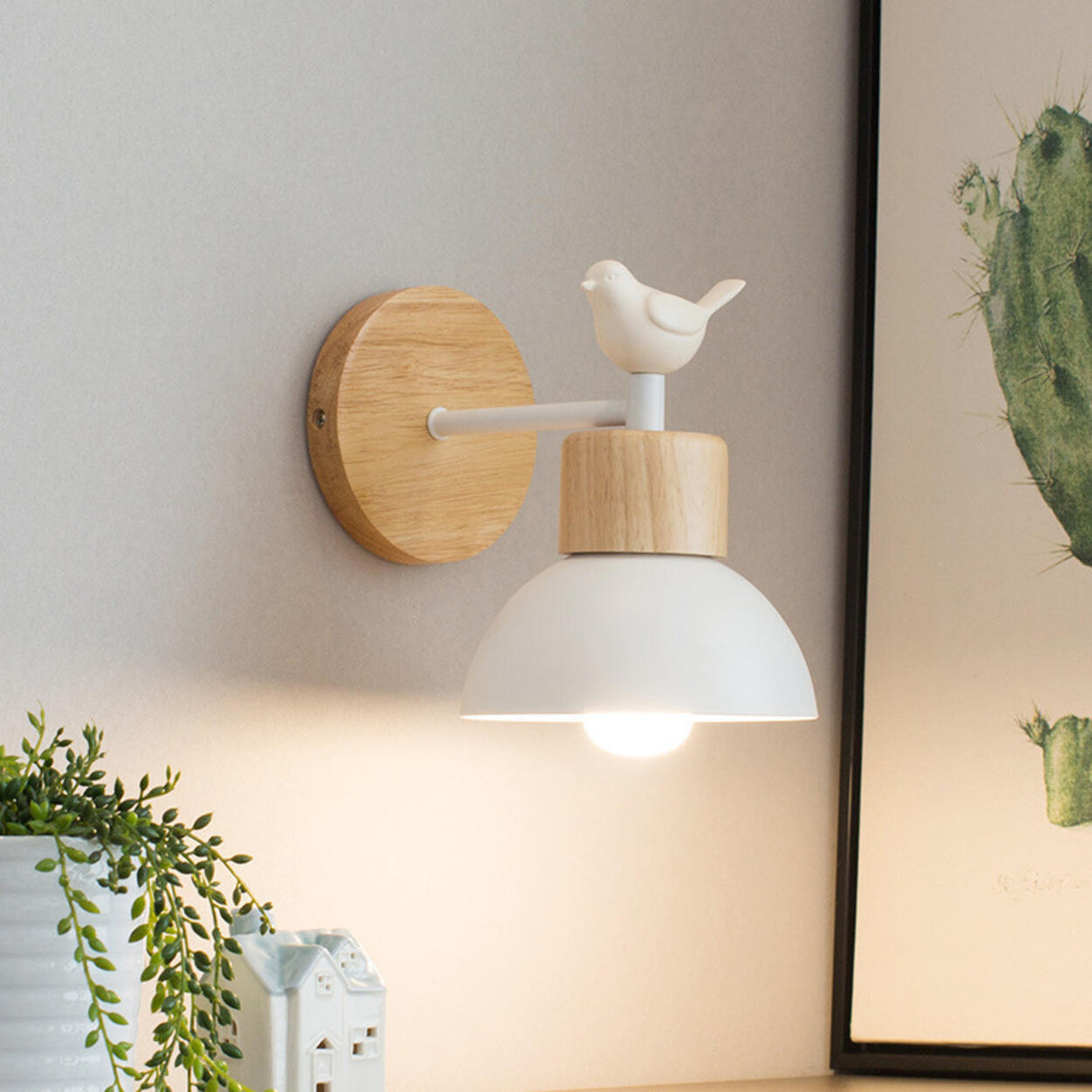 Nordic Durable Cone Wooden LED Wall Sconce Light Image - 6