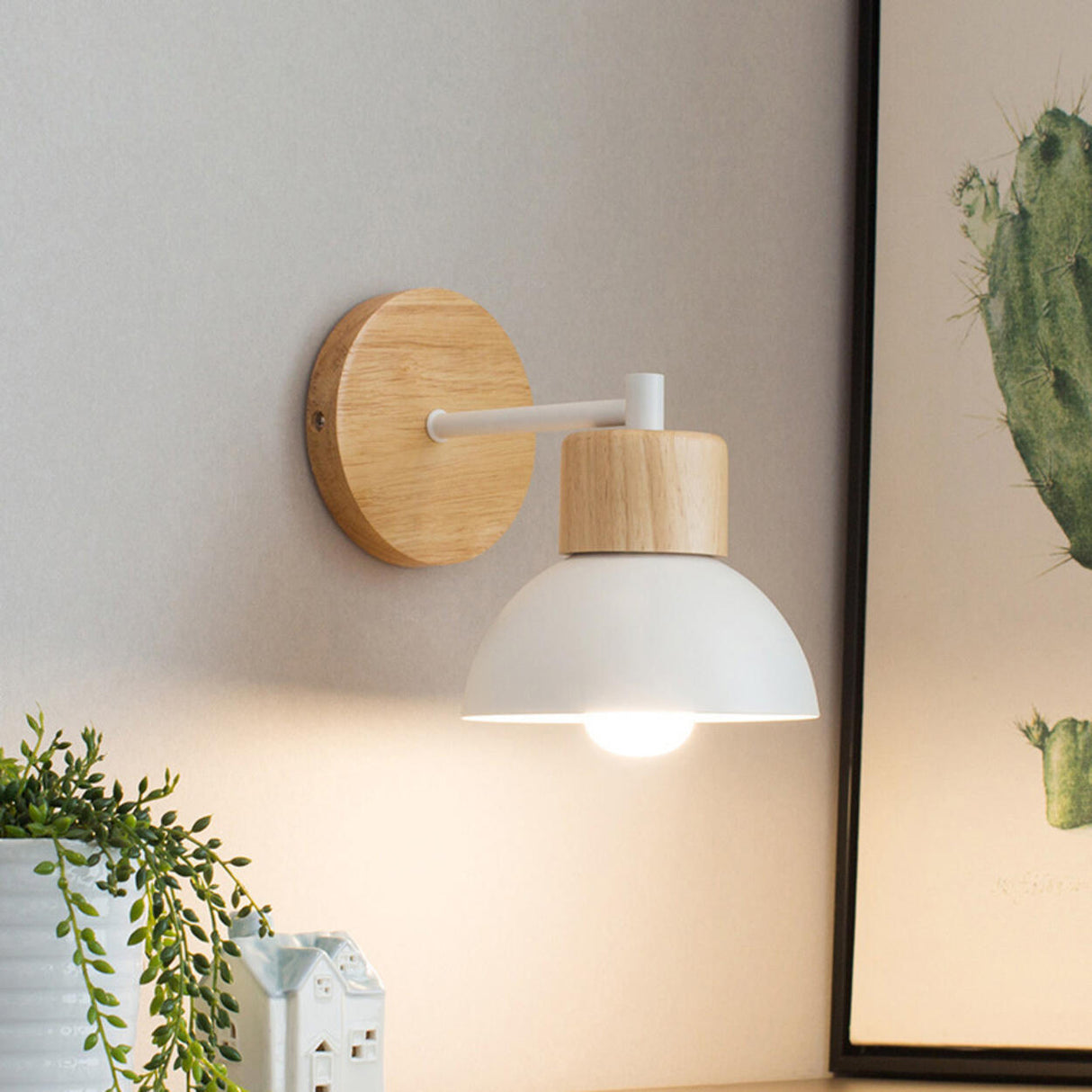 Nordic Durable Cone Wooden LED Wall Sconce Light Image - 8