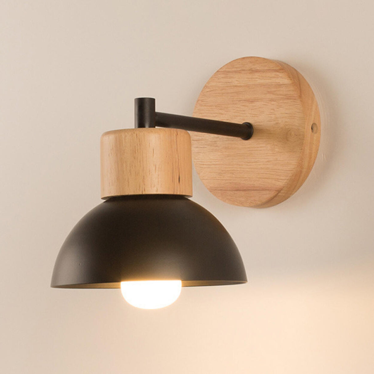 Nordic Durable Cone Wooden LED Wall Sconce Light Image - 9