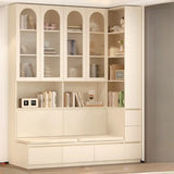 Nordic Elegant Multifunctional Beige Wood Storage Rack Image - 10