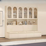 Nordic Elegant Multifunctional Beige Wood Storage Rack Image - 11