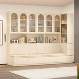 Nordic Elegant Multifunctional Beige Wood Storage Rack Image - 12