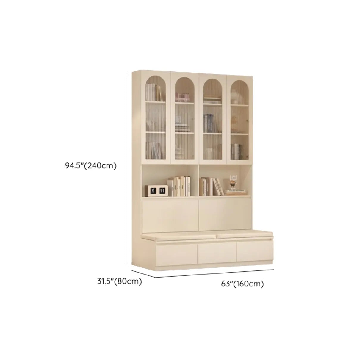 Nordic Elegant Multifunctional Beige Wood Storage Rack 