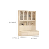 Nordic Elegant Multifunctional Beige Wood Storage Rack Image - 15