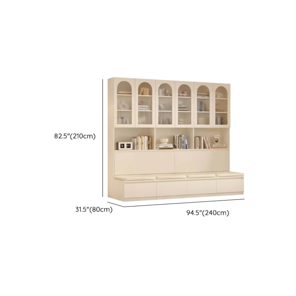 Nordic Elegant Multifunctional Beige Wood Storage Rack Image - 18