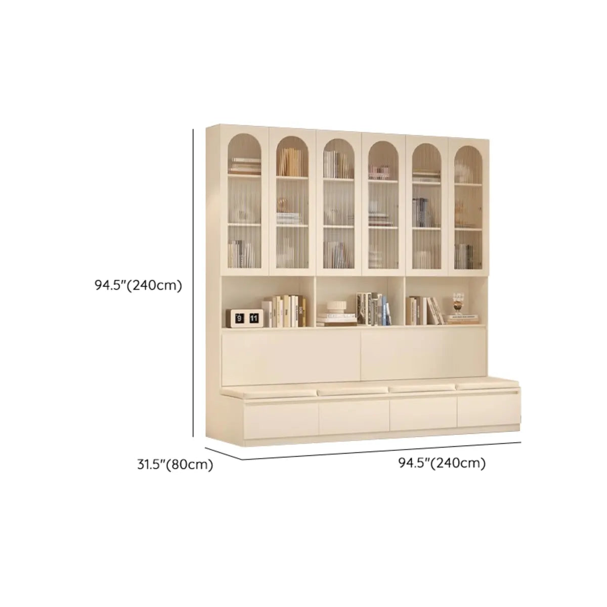 Nordic Elegant Multifunctional Beige Wood Storage Rack Image - 19