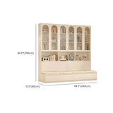 Nordic Elegant Multifunctional Beige Wood Storage Rack Image - 19