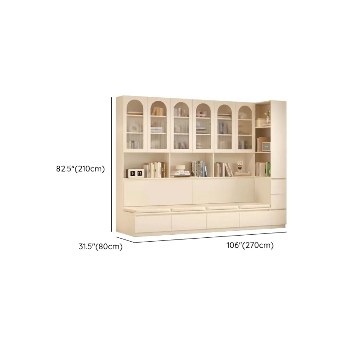 Nordic Elegant Multifunctional Beige Wood Storage Rack Image - 20