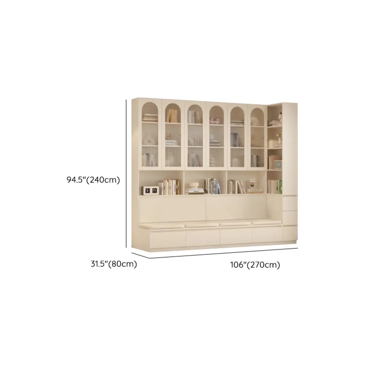 Nordic Elegant Multifunctional Beige Wood Storage Rack Image - 21