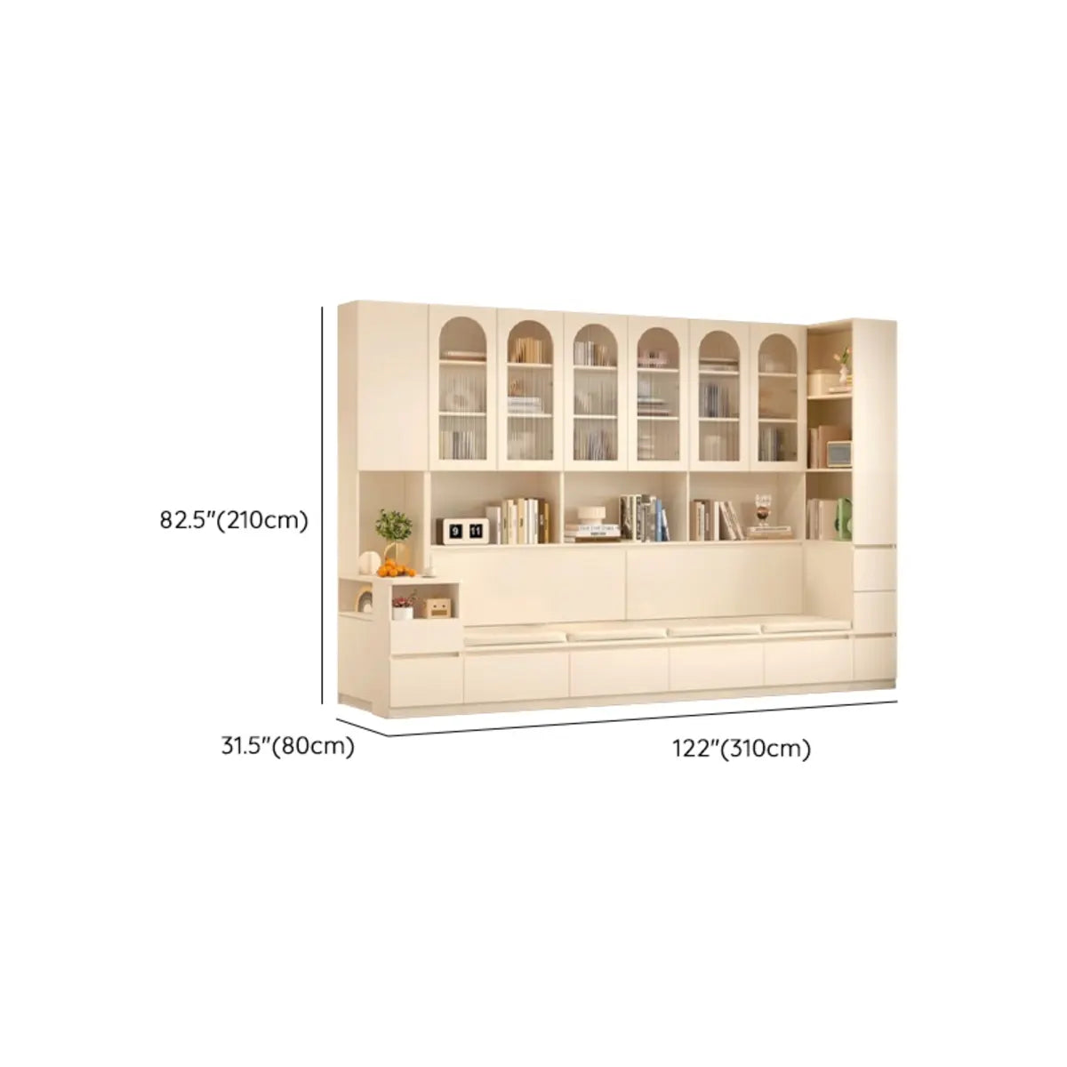 Nordic Elegant Multifunctional Beige Wood Storage Rack Image - 22