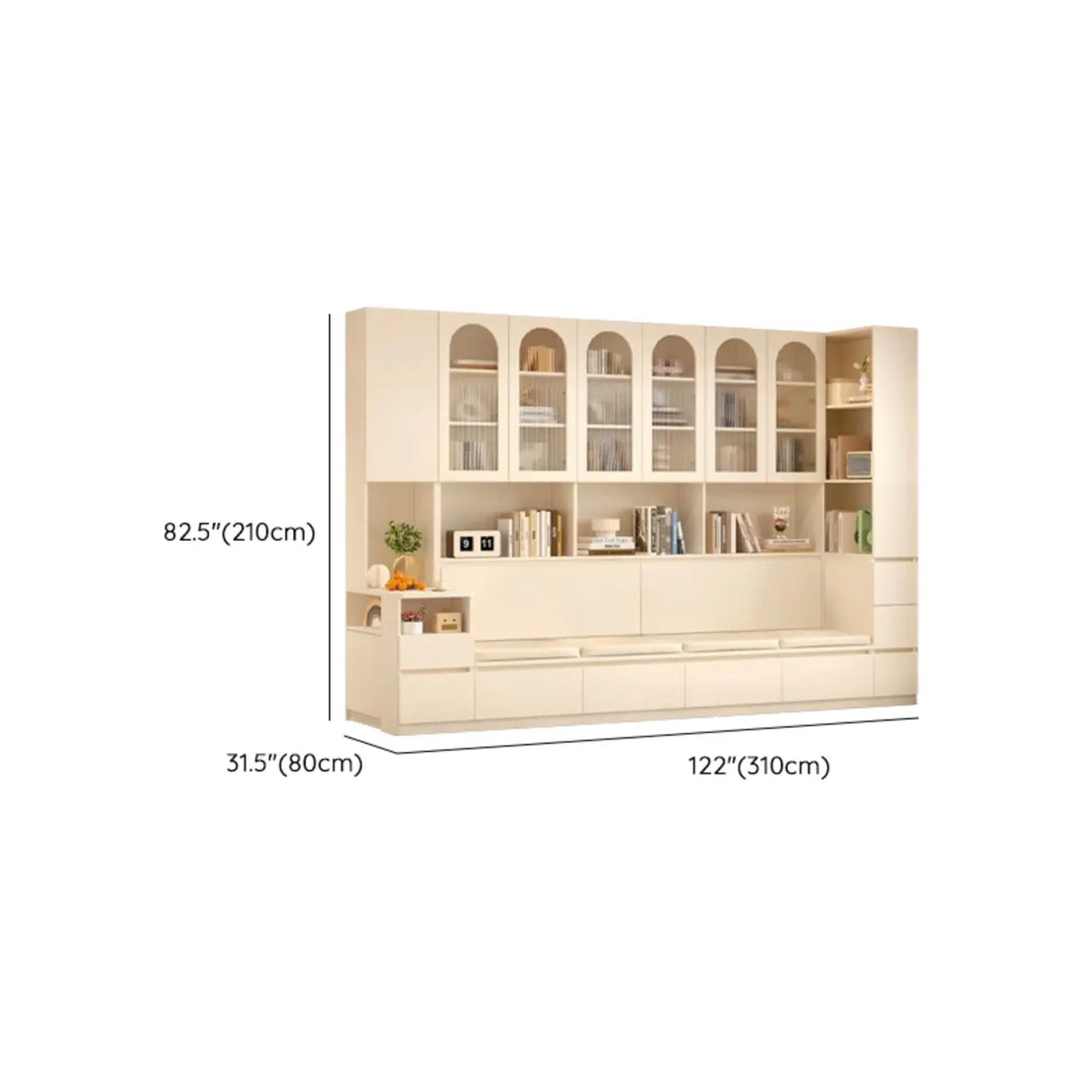 Nordic Elegant Multifunctional Beige Wood Storage Rack Image - 22