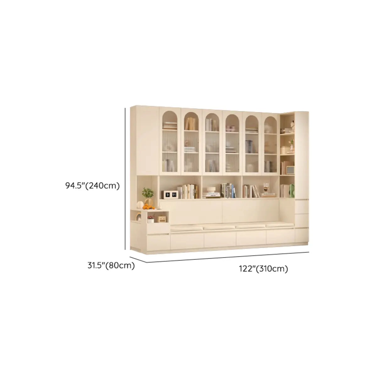 Nordic Elegant Multifunctional Beige Wood Storage Rack Image - 23
