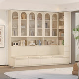 Nordic Elegant Multifunctional Beige Wood Storage Rack Image - 3