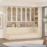Nordic Elegant Multifunctional Beige Wood Storage Rack Image - 3