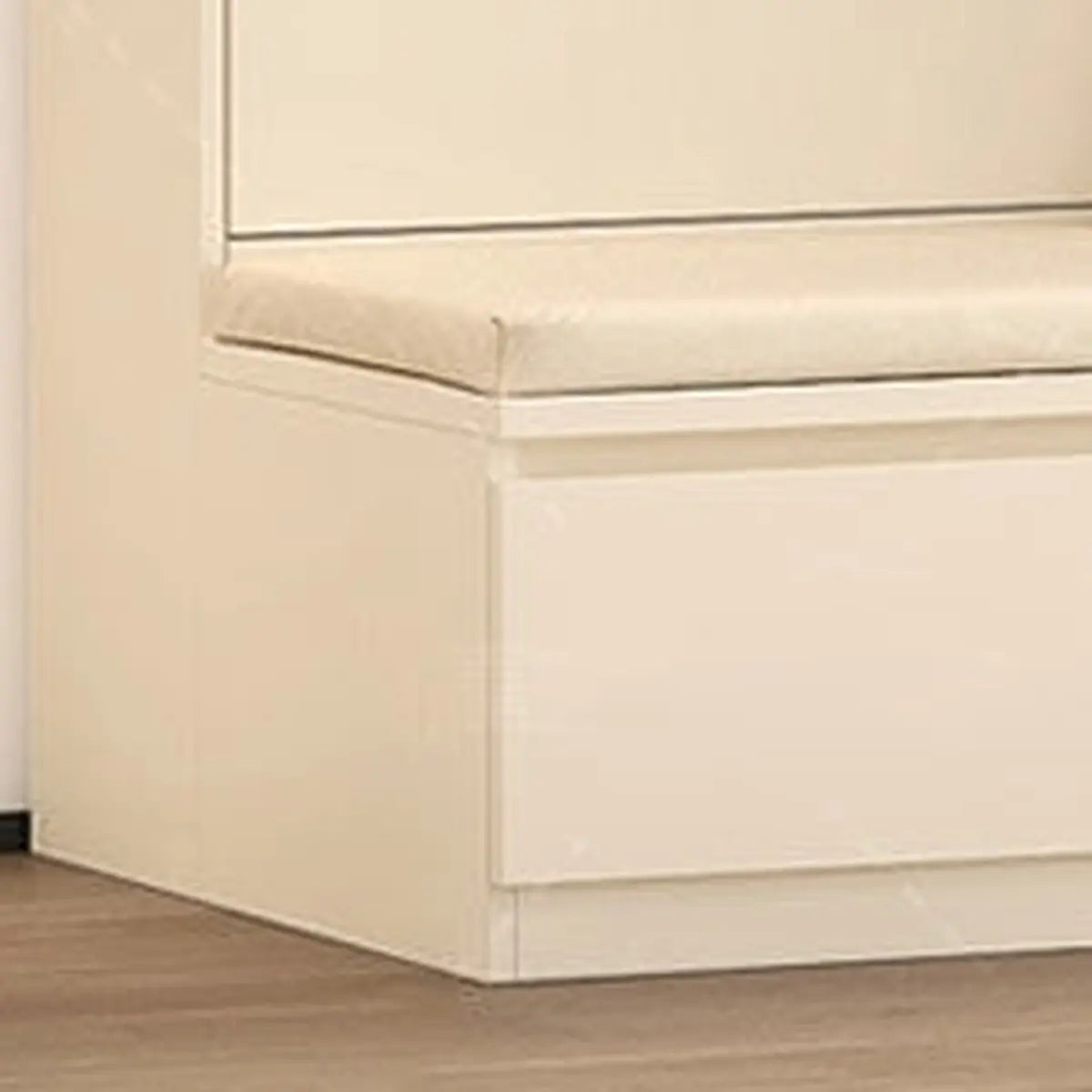 Nordic Elegant Multifunctional Beige Wood Storage Rack Image - 6