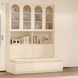 Nordic Elegant Multifunctional Beige Wood Storage Rack Image - 7