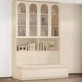 Nordic Elegant Multifunctional Beige Wood Storage Rack Image - 8