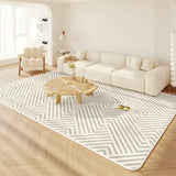 Nordic Geometric Cashmere Beige Non-slip Area Rug Image - 1