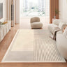 Nordic Line Rectangle Wool White Non-Slip Area Rug Image - 14