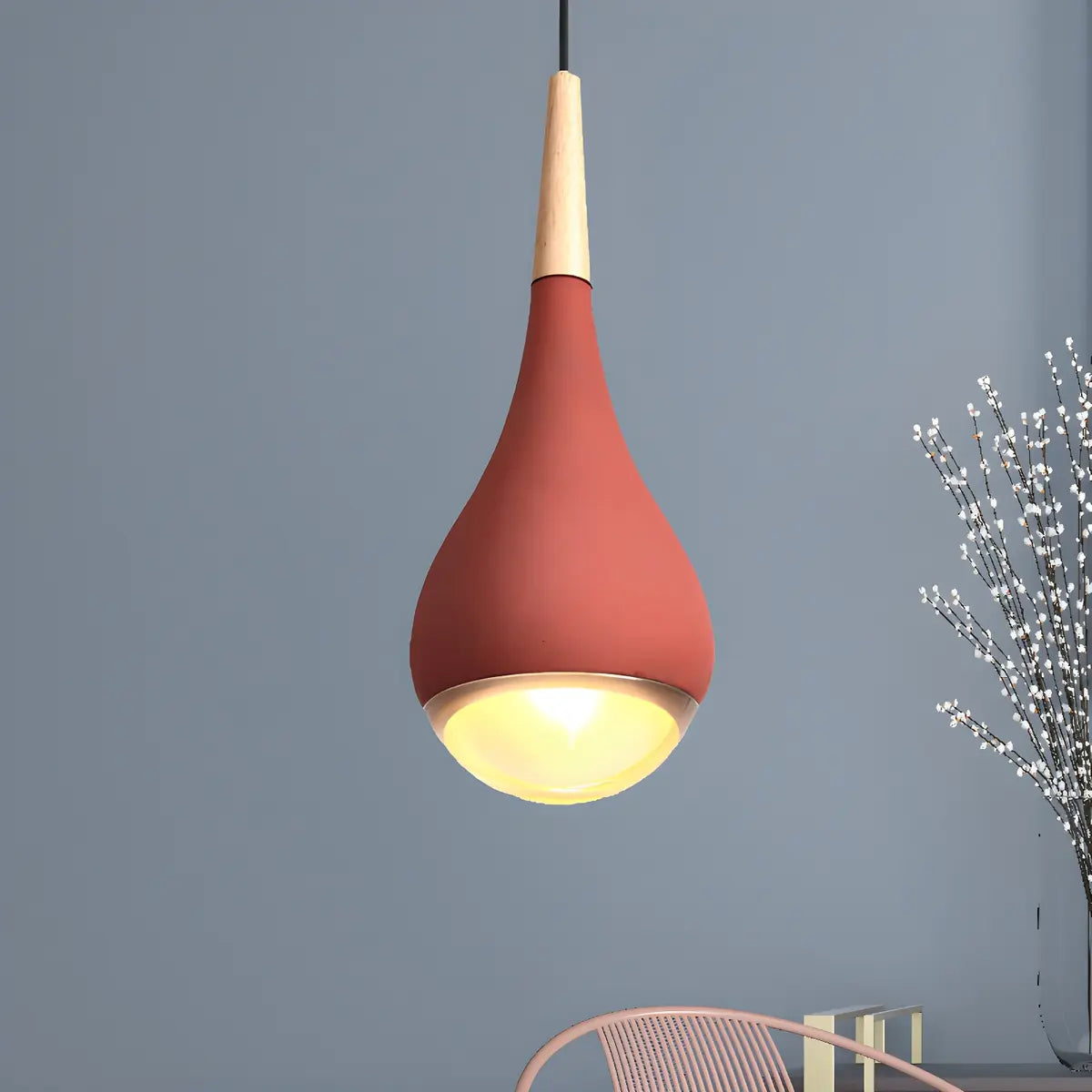 Nordic Modern Ceramic Teardrop Green Pendant Light Image - 10