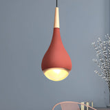 Nordic Modern Ceramic Teardrop Green Pendant Light Image - 10