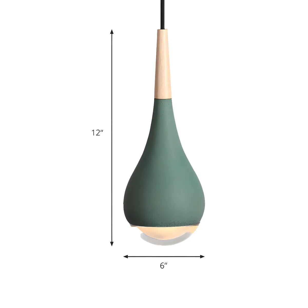 Nordic Modern Ceramic Teardrop Green Pendant Light 