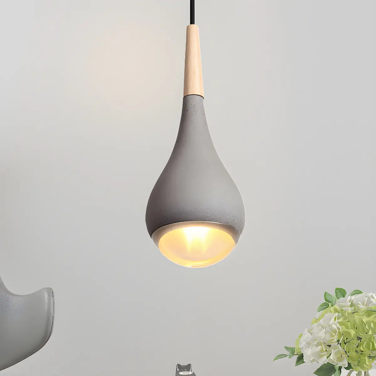 Nordic Modern Ceramic Teardrop Green Pendant Light Image - 6