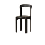 Nordic Open Arched Back Wooden Stackable Dining Chair Image - 7