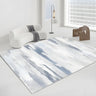Nordic Rectangle Watercolor Soft Fabric Blue Area Rug Image - 11