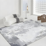 Nordic Rectangle Watercolor Soft Fabric Blue Area Rug Image - 15