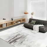 Nordic Rectangle Watercolor Soft Fabric Blue Area Rug Image - 20