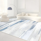 Nordic Rectangle Watercolor Soft Fabric Blue Area Rug Image - 22