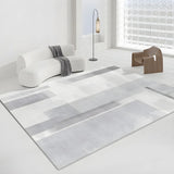 Nordic Rectangle Watercolor Soft Fabric Blue Area Rug Image - 3