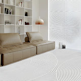 Nordic Rectangle Watercolor Soft Fabric Blue Area Rug Image - 7