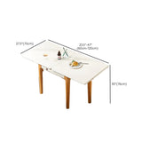 Nordic Rectangular Extendable Chalk Stone Dining Table #size