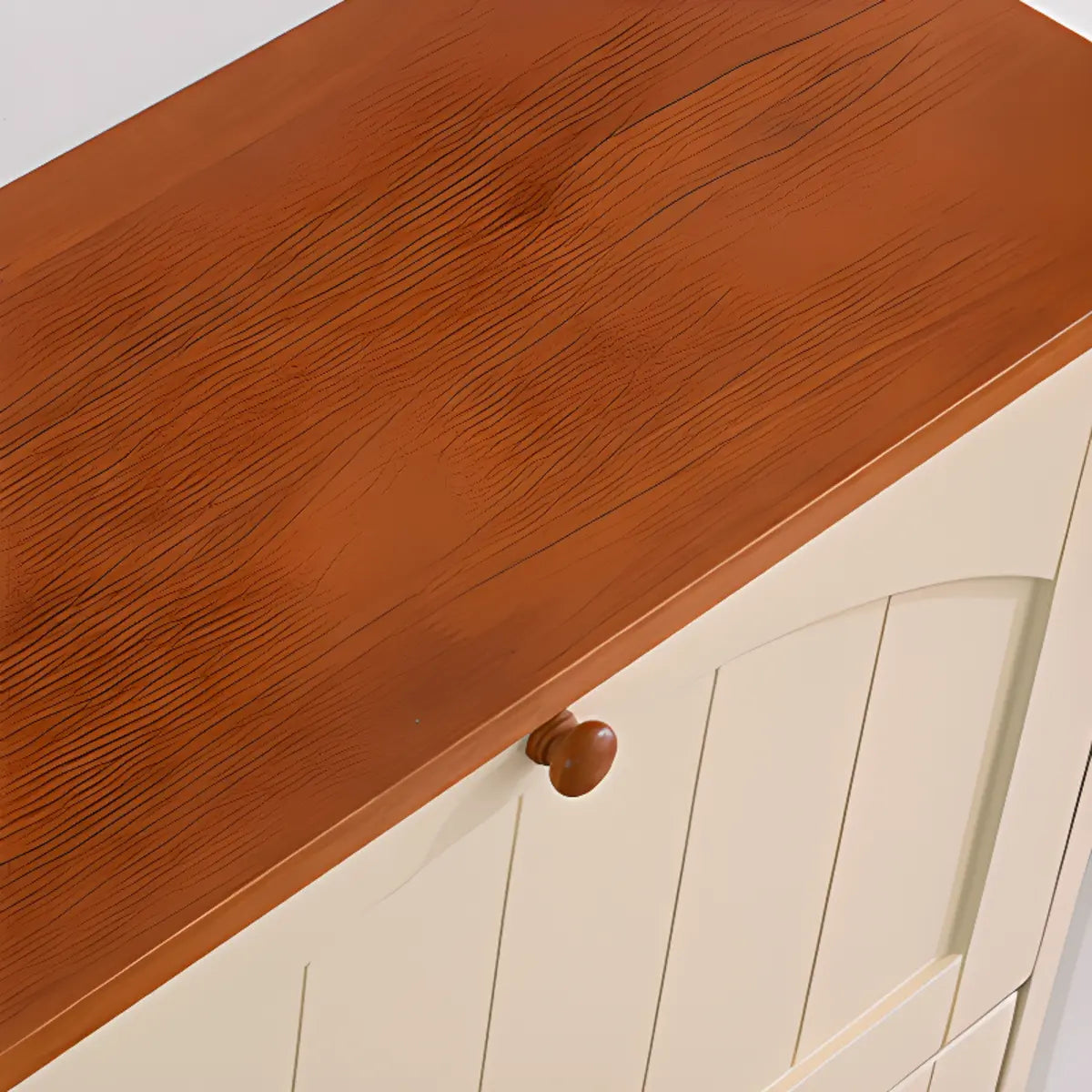 Nordic Rectangular Wood Entryway Green Shoe Cabinet Image - 12