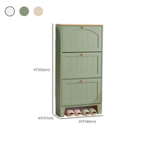 Nordic Rectangular Wood Entryway Green Shoe Cabinet Image - 22