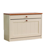 Nordic Rectangular Wood Entryway Green Shoe Cabinet Image - 7