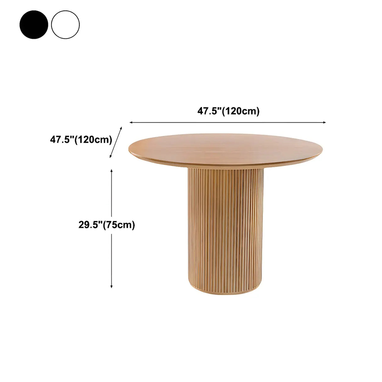 Nordic Round Pine Natural Pedestal Dining Table Image - 21